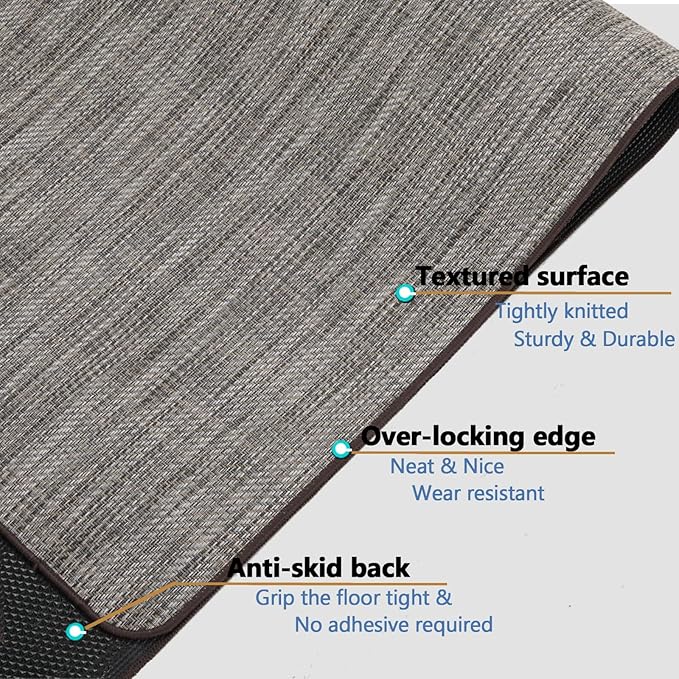 Chair Mat for Hardwood & Tile Floor, 47" x 60" Heavy Duty Office Chair Mat for Rolling Chairs, Anti Slip, Non-Curve, Floor Protector for Home Office, Gray Brown