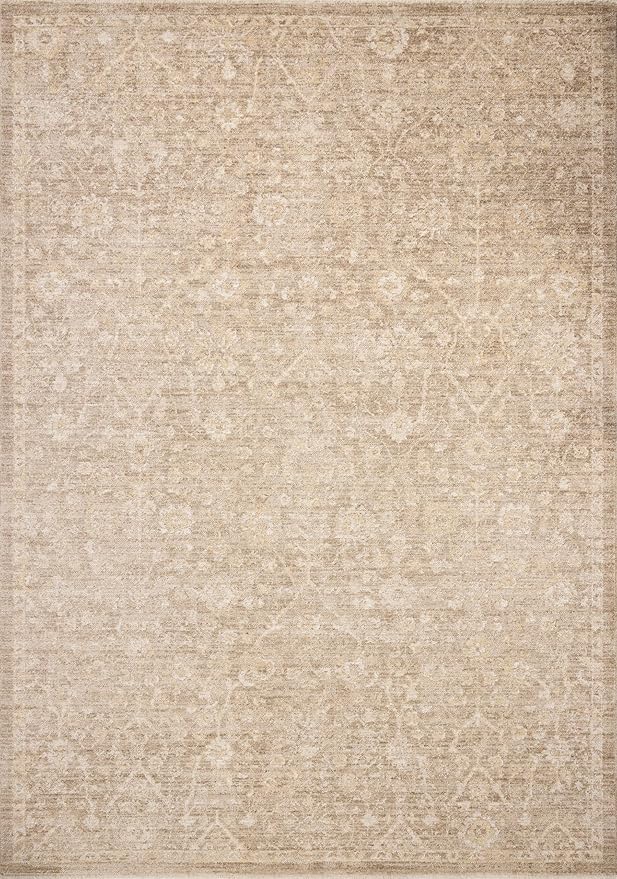 Loloi Chris Loves Julia Palma Collection PLM-01 Bark/Natural 3'-6" x 5'-6" Accent Rug Vintage Style Boho Living Room Bedroom Carpet