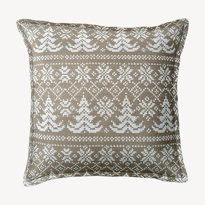SanVia Olive Fern Premium Cotton Throw Pillow Covers, 20 x 20 Inches, Luxury Holiday Themed Handwoven Couch Pillow Covers, Hidden Zipper, Elegant Home Décor, Insert Not Included