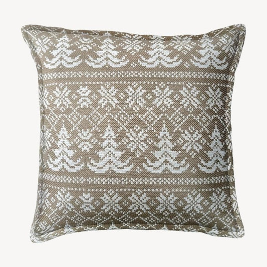 SanVia Olive Fern Premium Cotton Throw Pillow Covers, 20 x 20 Inches, Luxury Holiday Themed Handwoven Couch Pillow Covers, Hidden Zipper, Elegant Home Décor, Insert Not Included