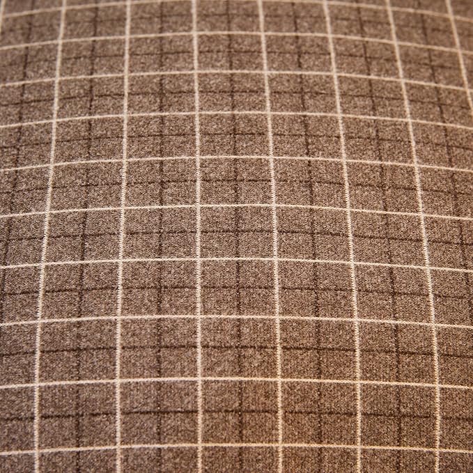 Tweed Throw Pillow Covers Woolen-Style Fabric Square Pillow Cases for Farmhouse Cushion Case and Home Sofa Couch Decor Pack of 2,18x18 Inch Senior Brown Plaid