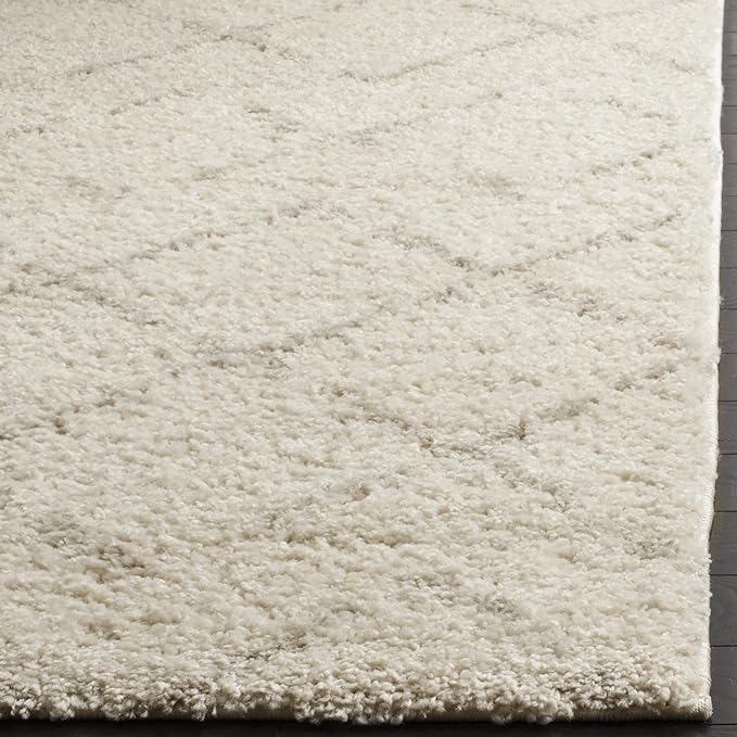 SAFAVIEH Area Rug 11x15 - Arizona Shag Collection - Large - Ivory & Beige, Moroccan Boho Design, Non-Shedding & Easy to Clean, Ideal for Living Room, Bedroom, Dining Space (ASG743A)