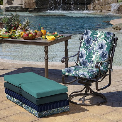 Arden Outdoor Dining Chair Cushion, 20 x 20, Rain-Proof, Fade Resistant, Salome Tropical