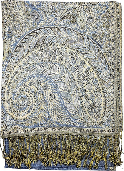 Achillea Big Paisley Pashmina Shawl Wrap for Women – Elegant Scarf for Weddings, Evening Dresses, Festivals & Daily Wear