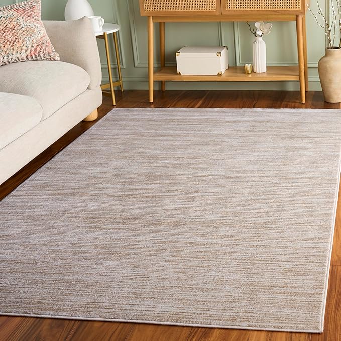 SAFAVIEH Vision Collection Area Rug - 3' Square, Cream, Modern Ombre Design, Non-Shedding & Easy to Clean, Ideal for Foyer, Entryway, Bedroom, Accent Space (VSN606F)