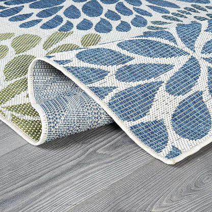 Beverly Rug Outdoor Rug 9x12 Modern Exotic Tropical Leaf Area Rugs for Indoor and Outdoor Patio Deck Porch Garden Water Resistant Washable Outside Carpet (9 x 12 Olive)