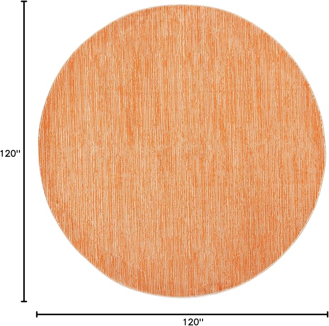 SAFAVIEH Vision Collection Area Rug - 10' Round, Orange, Modern Ombre Design, Non-Shedding & Easy to Clean, Ideal for Living Room, Bedroom, Dining Space (VSN606P)