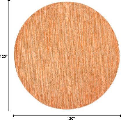 SAFAVIEH Vision Collection Area Rug - 10' Round, Orange, Modern Ombre Design, Non-Shedding & Easy to Clean, Ideal for Living Room, Bedroom, Dining Space (VSN606P)