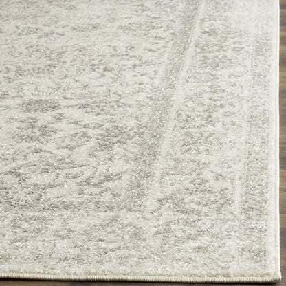 SAFAVIEH Area Rug 3x5 - Adirondack Collection - Ivory & Silver, Distressed Vintage Floral Design, Non-Shedding & Easy to Clean, Ideal for Living Room, Bedroom, Dining Space (ADR109C)