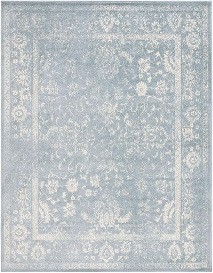 SAFAVIEH Area Rug 6x9 - Adirondack Collection - Slate & Ivory, Distressed Vintage Floral Design, Non-Shedding & Easy to Clean, Ideal for Living Room, Bedroom, Dining Space (ADR109T)