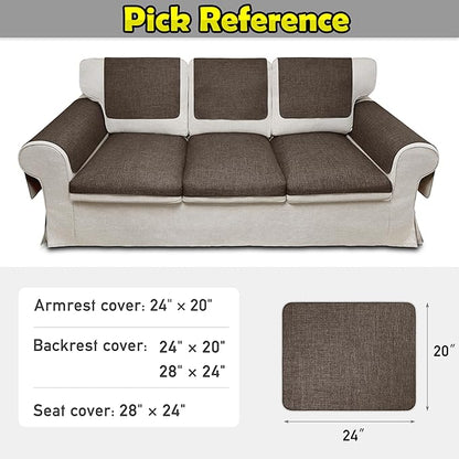 Couch Arm Covers, Waterproof Armrest Cover for Sofa, Armchair, Loveseat, Non-Slip Recliner Arm Cover, Sofa Arm Covers, Headrest Covers, Arm Chair Covers Set of 2 (Brown, 24"×20")