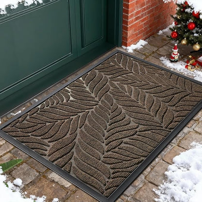 Yimobra 36x24 Large Door Mat Outdoor Indoor, All-Season Waterproof Door Mat Outside Entrance, All-Weather Non-Slip Outside Doormat for Garage Patio Entryway, Brown