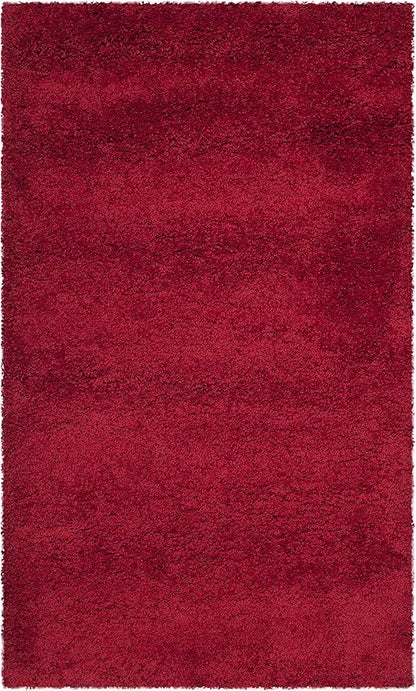 SAFAVIEH Milan Shag Collection Accent Rug - 3' x 5', Red, Solid Design, Non-Shedding & Easy Care, 2-inch Thick Ideal for High Traffic Areas in Entryway, Living Room, Bedroom (SG180-4040)