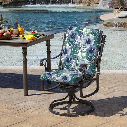 Arden Outdoor Dining Chair Cushion, 20 x 20, Rain-Proof, Fade Resistant, Salome Tropical