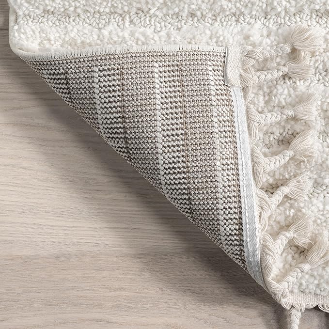 nuLOOM Risette Ivory, 6' Square, Geometric, Soft and Textured, High Traffic, Stain Resistant, Easy Clean, Durable Area Rug for Bedroom, Living Room, Dining Space, Den, Foyer, Entryway