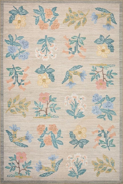 Loloi Rifle Paper Co. Rosa Collection RSA-03 Cream 2'-3" x 3'-9" Accent Rug