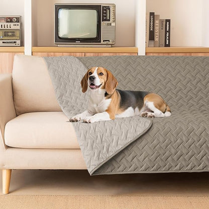 gogobunny Waterproof Dog Bed Cover Pet Blanket for Furniture Bed Couch Sofa Reversible (Dark Stone/Light Stone, 52x82 Inch (Pack of 1))