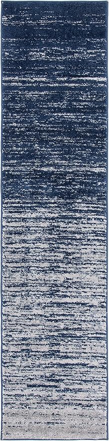 SAFAVIEH Adirondack Collection Runner Rug - 2'6" x 12', Navy & Grey, Modern Ombre Design, Non Shedding & Easy to Clean, Ideal for Hallway, Foyer, Kitchen, Entryway, Bedroom (ADR113E)