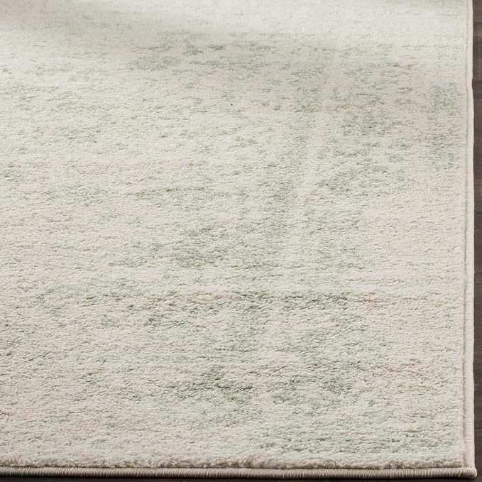 SAFAVIEH Adirondack Collection Area Rug - 11' Square, Ivory & Sage, Distressed Vintage Floral Design, Non-Shedding & Easy to Clean, Ideal for Living Room, Bedroom, Dining (ADR109V)