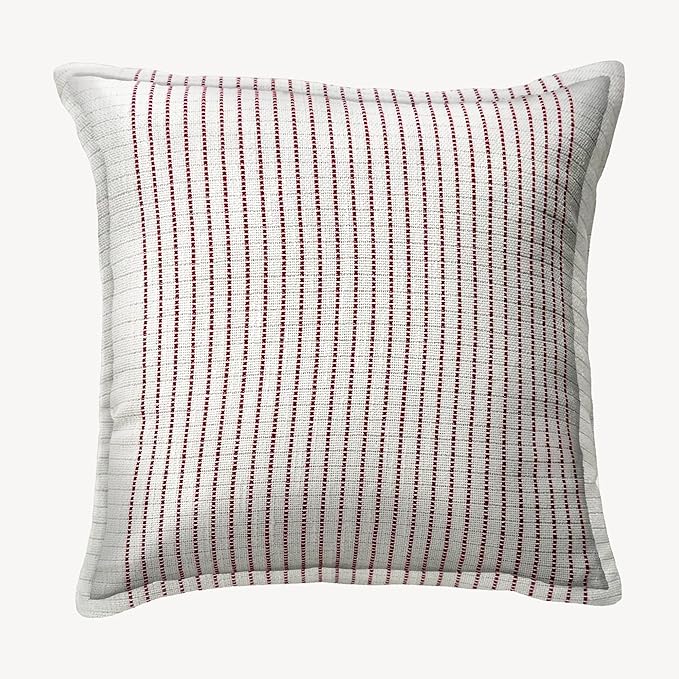 SanVia Fireside Premium Cotton Throw Pillow Covers, 20 x 20 Inches, Luxury Holiday Themed Handwoven Couch Pillow Covers, Hidden Zipper, Elegant Home Décor, Insert Not Included