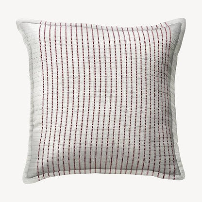 SanVia Fireside Premium Cotton Throw Pillow Covers, 20 x 20 Inches, Luxury Holiday Themed Handwoven Couch Pillow Covers, Hidden Zipper, Elegant Home Décor, Insert Not Included