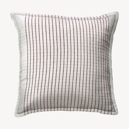 SanVia Fireside Premium Cotton Throw Pillow Covers, 20 x 20 Inches, Luxury Holiday Themed Handwoven Couch Pillow Covers, Hidden Zipper, Elegant Home Décor, Insert Not Included