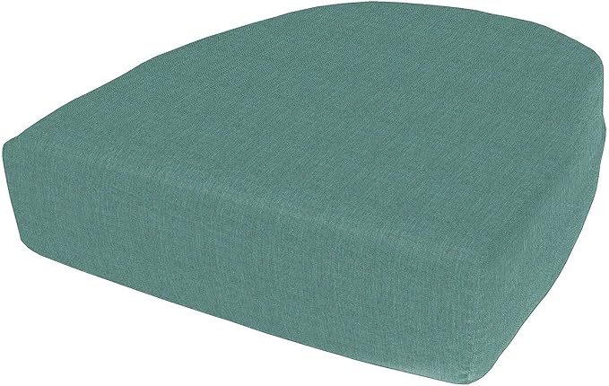 Cushion Source Rounded Back Seat Cushion, 19.5" x 20" x 5" deep Indoor and Outdoor Durable seat Cushion Made with Fade Resistant Sunbrella Fabric, Hidden Zipper, Sunbrella Makers Cast Breeze