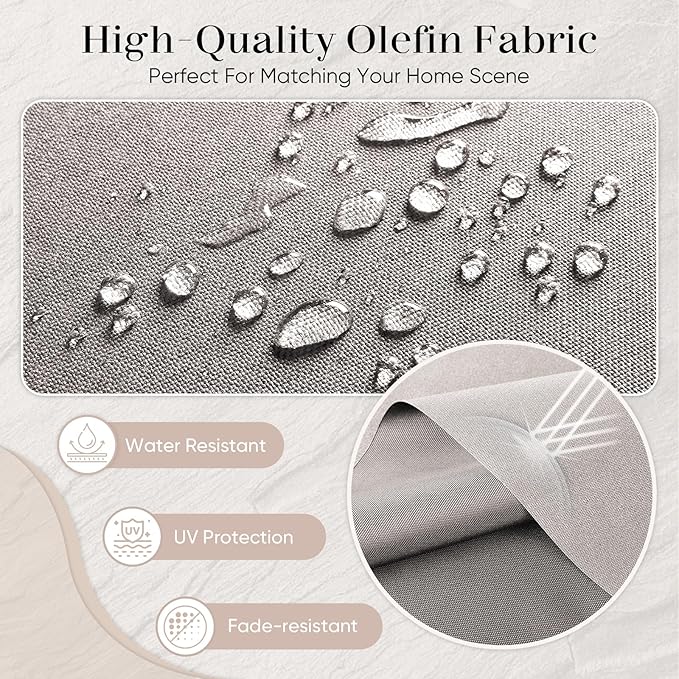 Outdoor Seat Cushion Set-24 x 24 x 6 Inch Outdoor Chair Cushions with Water Resistant & Removable Cover Outdoor Cushions for Patio Furniture Chair Sofa Couch-Beige