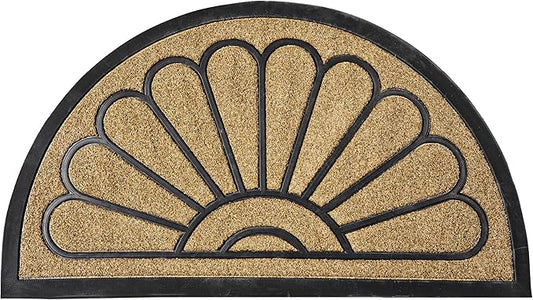 ubdyo Front Door Mat - Low Pile Front Door Mat Outside Entrance - Muddy Dirt Trapping Welcome Matt Outdoor - Rubber Backing Anti Slip Indoor Doormat Entrance, 30" x 17", Bright Yellow