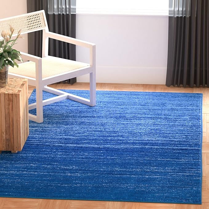 SAFAVIEH Area Rug 3x5 - Adirondack Collection - Light Blue & Dark Blue, Modern Ombre Design, Non Shedding & Easy to Clean, Ideal for Living Room, Bedroom, Office, Dining Space (ADR113F)