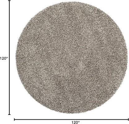 SAFAVIEH Milan Shag Collection 10' Round Grey SG180 Solid Non-Shedding Living Room Bedroom Dining Room Entryway Plush 2-inch Thick Area Rug