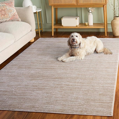 SAFAVIEH Vision Collection Area Rug - 3' Square, Cream, Modern Ombre Design, Non-Shedding & Easy to Clean, Ideal for Foyer, Entryway, Bedroom, Accent Space (VSN606F)
