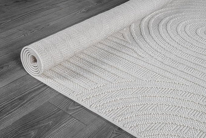 Beverly Rug Micro Loop Large Area Rug White 9x12 Modern Luxury Circle Geometric Durable Indoor Area Rugs for Living Dining Room Office Stain Resistant Non Shedding Casual Indoor Carpet White 9 x 12
