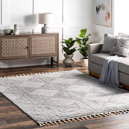 nuLOOM Kerry Light Grey, 2' x 3', Geometric, Soft and Cozy, High Traffic, Stain Resistant, Easy Clean, Durable Area Rug for Bedroom, Living Room, Dining Space, Den, Foyer, Entryway