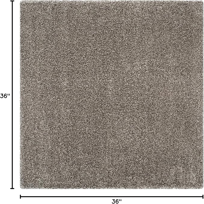 SAFAVIEH Milan Shag Collection 3' Square Grey SG180 Solid Non-Shedding Living Room Bedroom Dining Room Entryway Plush 2-inch Thick Area Rug
