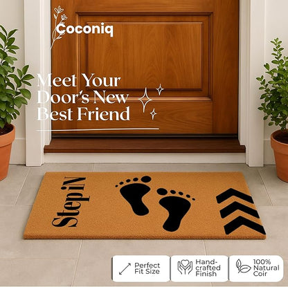 Coir Door Mats 17" X 30", Non-Slip Sturdy, PVC Backed Heavy Duty, Easy to Clean, Ideal for Door Entrance, Patio, Porch, Backyard, Garages, Step-in Footprints