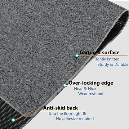 Chair Mat for Hardwood Floor, 36" x 48" Heavy Duty Office Chair Mat for Rolling Chairs, Anti Slip, Computer Chair Desk Mat, Floor Protector for Home Office, Black&Grey