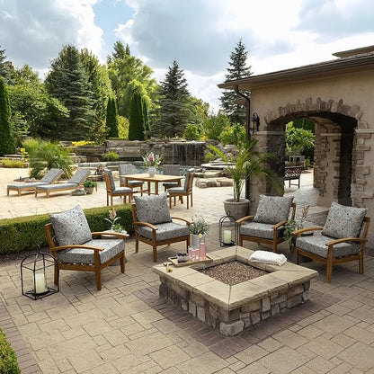 Arden Foam Outdoor Dining Chair Cushion, 20 x 20, Made with ProFoam, Rain-Proof, Fade Resistant, Pistachio Botanical
