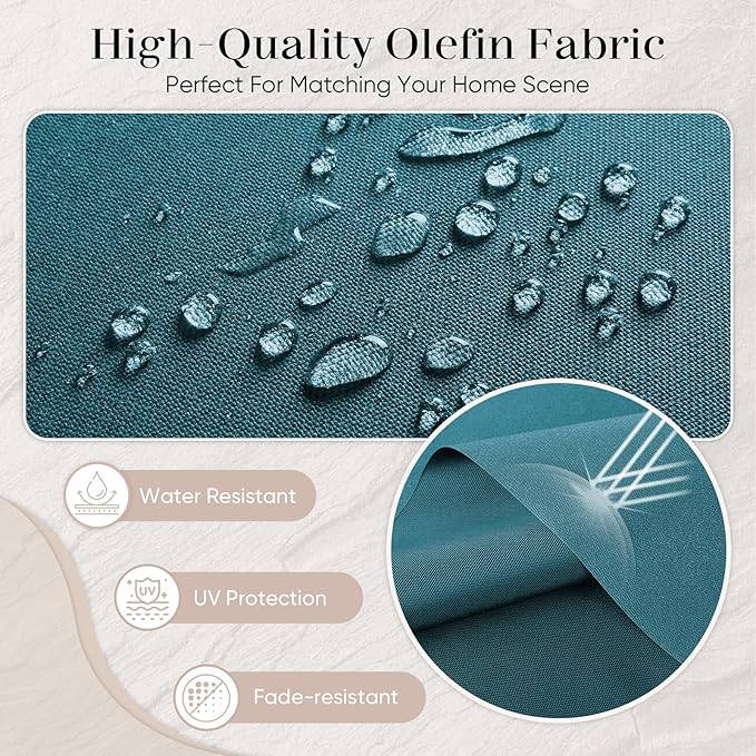 Outdoor Seat Cushion Set-24 x 24 x 6 Inch Outdoor Chair Cushions with Water Resistant & Removable Cover Outdoor Cushions for Patio Furniture Chair Sofa Couch-Peacock Blue