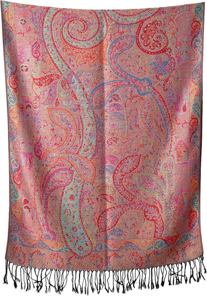 Achillea Big Paisley Pashmina Shawl Wrap for Women – Elegant Scarf for Weddings, Evening Dresses, Festivals & Daily Wear