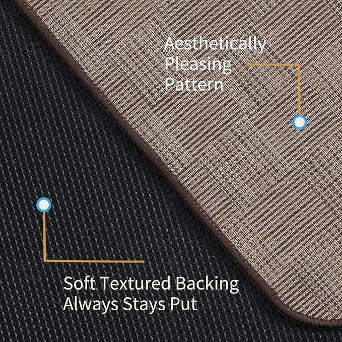 Chair Mat for Hardwood & Tile Floor, 47" x 52" Heavy Duty Office Chair Mat for Rolling Chairs, Anti Slip, Non-Curve, Floor Protector for Home Office, Brown Square