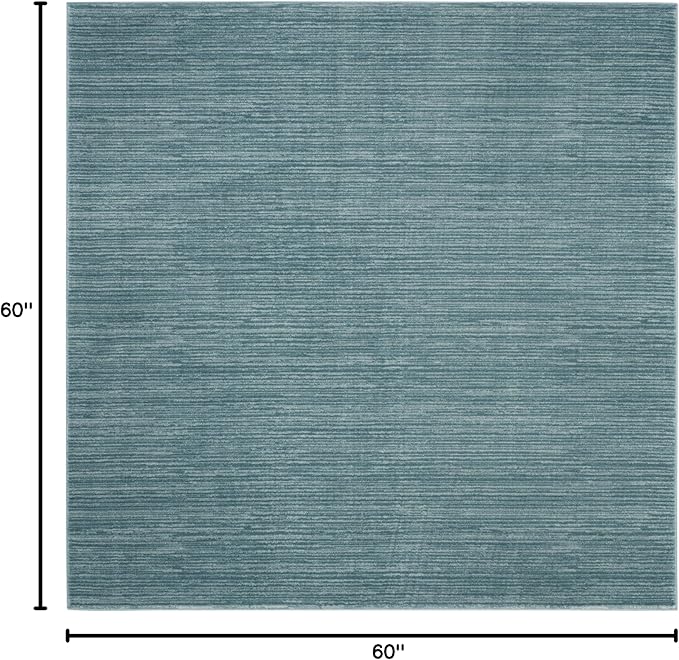 SAFAVIEH Vision Collection Area Rug - 5' Square, Aqua, Modern Ombre Design, Non-Shedding & Easy to Clean, Ideal for Living Room, Bedroom, Dining Space (VSN606B)