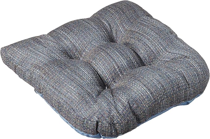 Klear Vu Gripper Overstuffed Universal Non-Slip Dining Chair Cushions for Kitchen Decor or Office Use, U-Shaped Skid-Proof Seat Pad, 17x17 Inches, 2 Count (Pack of 1), Honeycomb Denim Blue