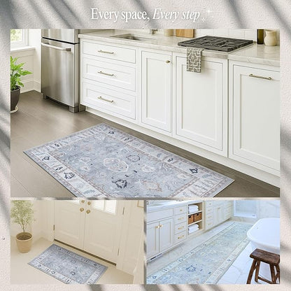 Fame Rugs Gray Modern Oushak Rug 10x13, Vintage Turkish Colorful Oriental Washable Antique Inspired Oversize Area Rugs, Luxury Living Room Bedroom (Gbeige, 10' x 13')