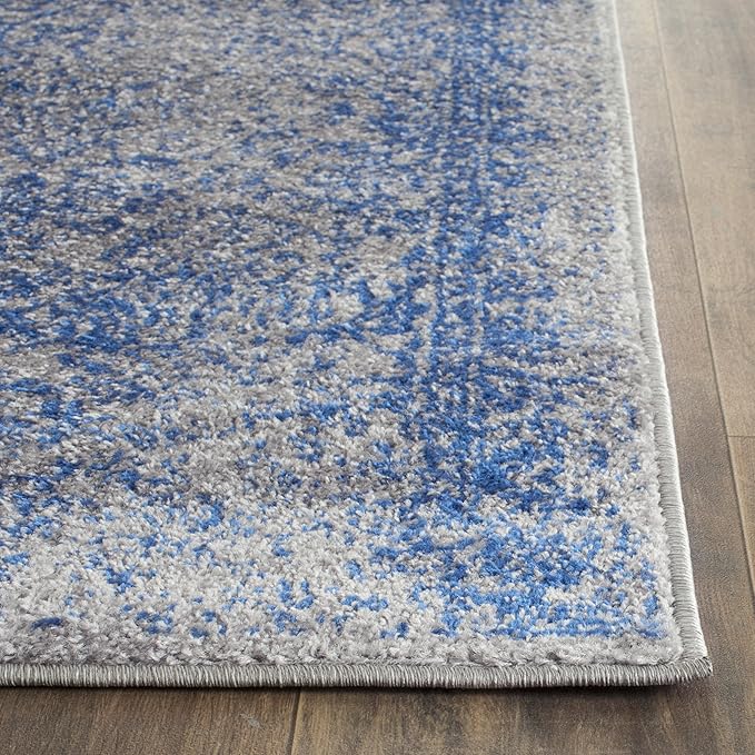 SAFAVIEH Adirondack Collection Runner Rug - 2'6" x 20', Grey & Blue, Distressed Vintage Floral Design, Non-Shedding & Easy to Clean, Ideal for Hallway, Foyer, Entryway, Bedroom (ADR109A)