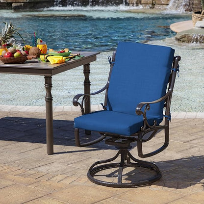 Arden Outdoor Dining Chair Cushion, 20 x 20, Rain-Proof, Fade Resistant, Cobalt Blue Texture