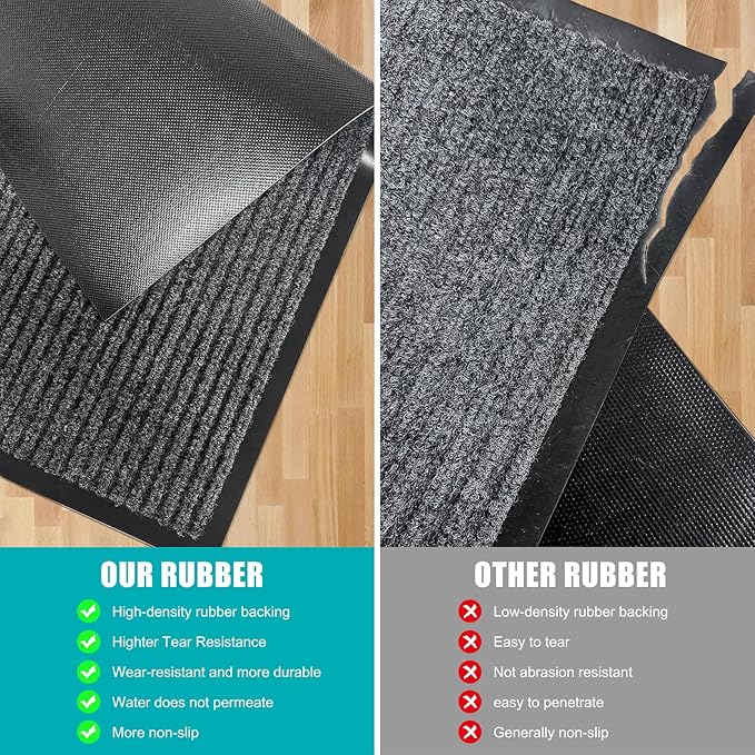 Azadx 3'x10' Indoor Outdoor Door Mat Heavy Duty Front Door Mat Ultra Absorbent Muddy Dirt Resist Welcome Door Mats Non-Slip Backing Entrance Mat for Home Commercial Outdoor Entrance Floor Mat
