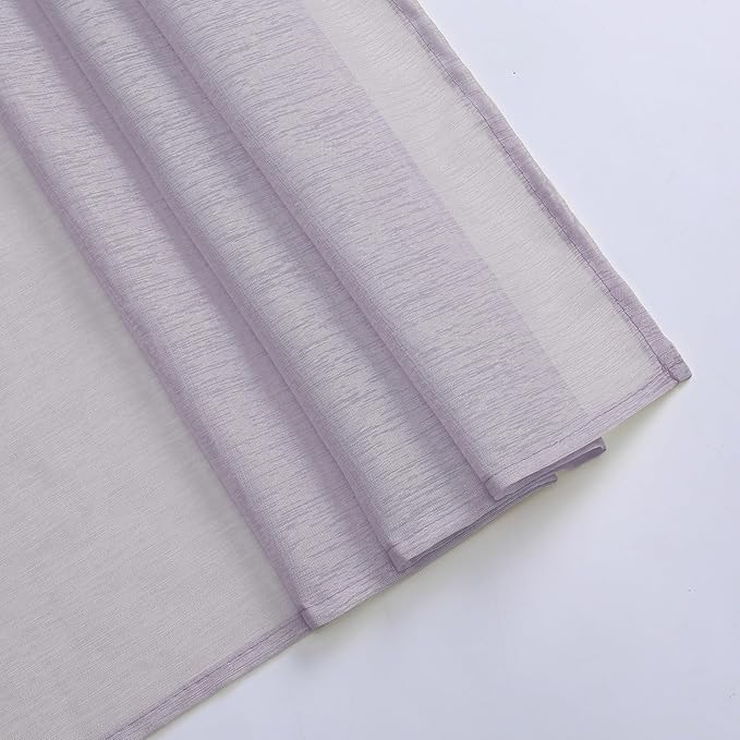 DONREN Lilac Semi Sheer Luxury Scarf for Window - add Beautiful Elegant Effect to Curtain Drapes (Lavender Purple,1 Panel 52 x 144 Inch Length)