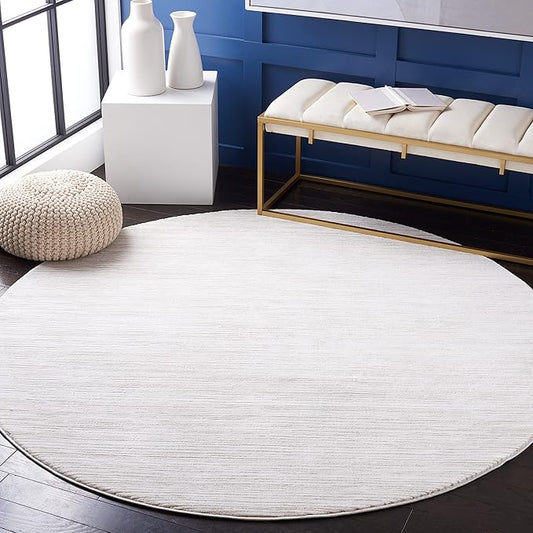 SAFAVIEH Vision Collection Round Rug - 10' Round, Ivory, Modern Ombre Design, Non-Shedding & Easy to Clean, Ideal for Living Room, Bedroom, Dining Space (VSN606J)