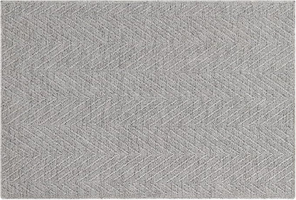 TOWN & COUNTRY BASICS Pax Herringbone Textured Solid Everwash® Washable Area Rug, Low Pile, Non-Slip Backing, Easy Clean Pet & Family Friendly Rug, Grey, 1'11"x2'11"